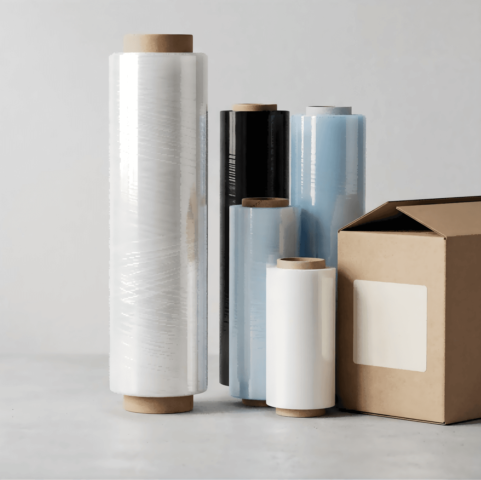 Custom machine stretch film rolls for automated packaging