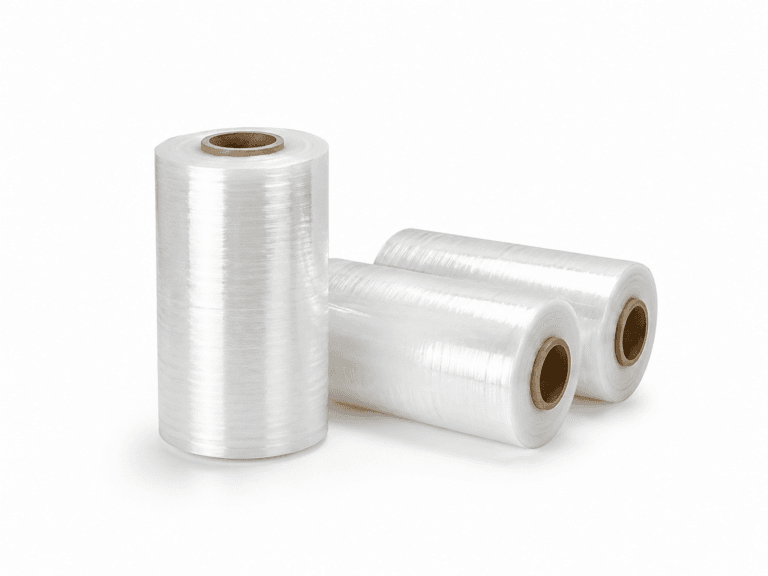 Clear machine stretch film rolls for pallet packaging