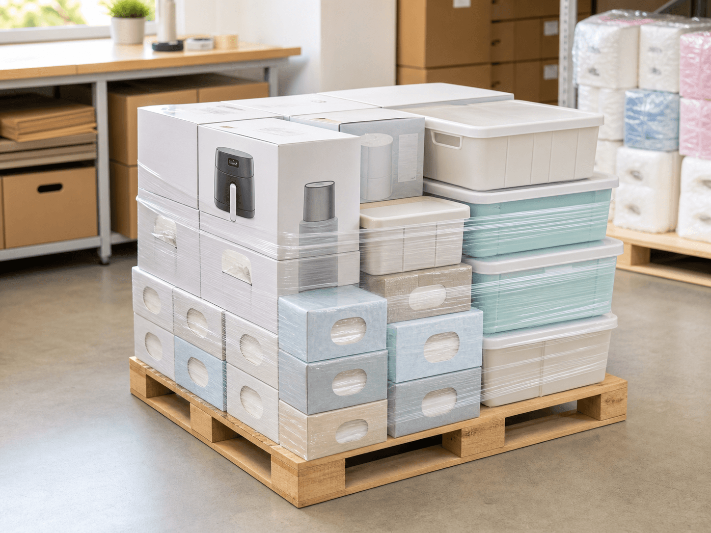 Pre-stretch film securing lightweight and medium-duty carton loads