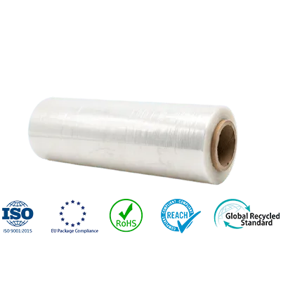 Hand stretch film for manual pallet wrapping