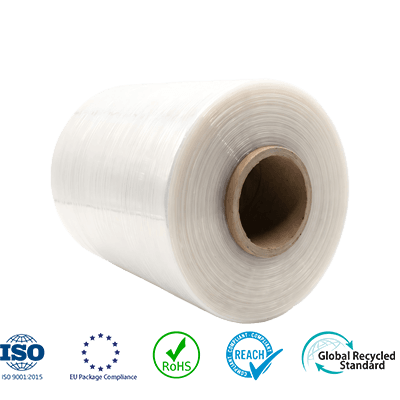 Jumbo stretch film roll for converting and rewinding