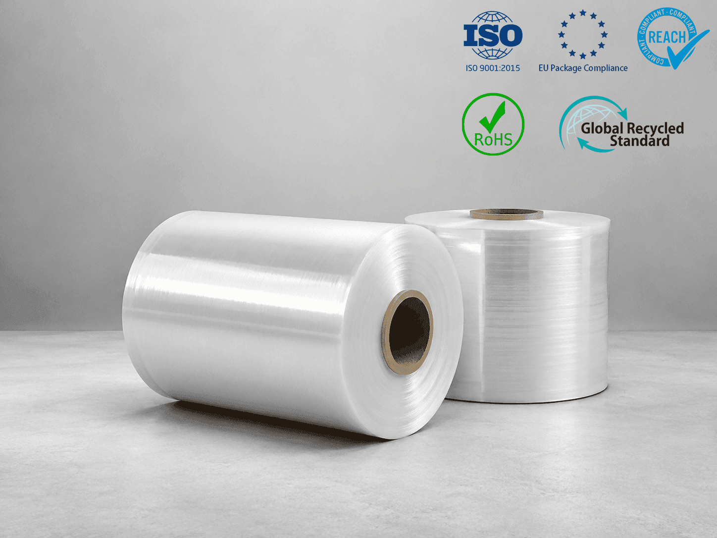 Large jumbo stretch film roll for industrial film conversion