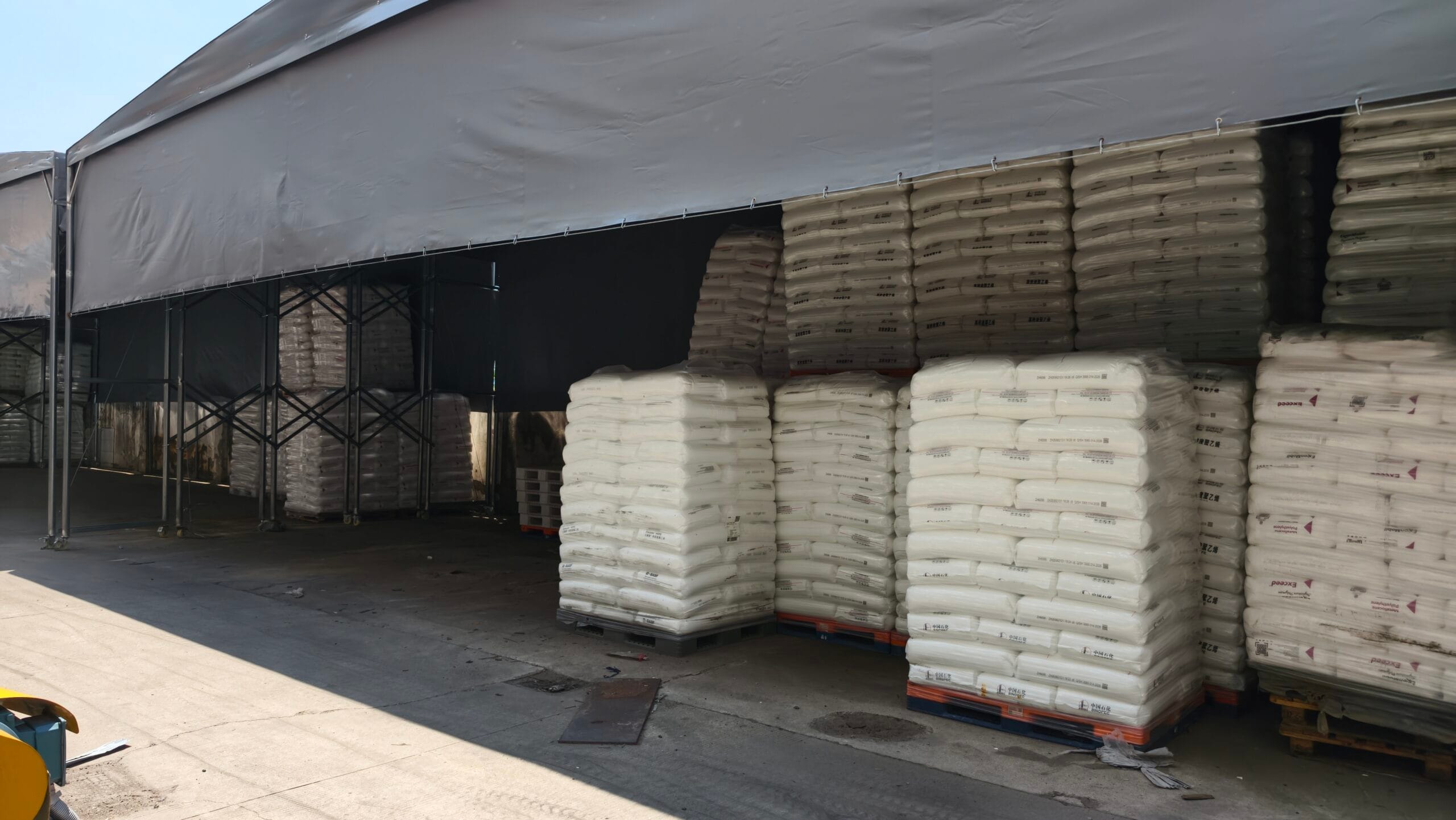 Raw materials for stretch film production at Tuosheng Pack